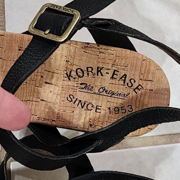 Kork-Ease‎ Drew Leather Cross Banded Platform Sandals women's size 10 - Picture 9 of 13